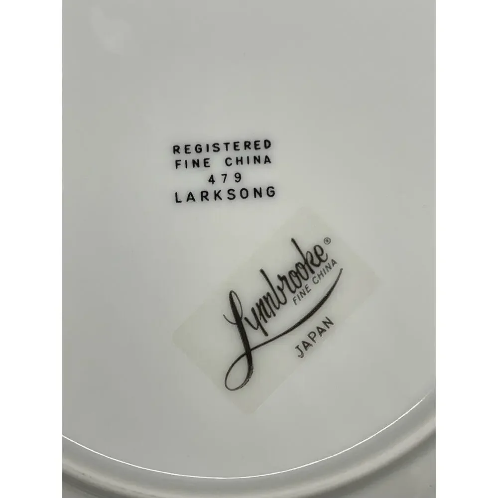 Lynnbrooke Fine China 479 Larksong Set of 4 Bread Plates 6 5/8